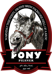 KE Pony Pilsner - Ribboned Oval